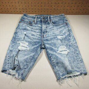 American Eagle mens acid wash Next Level AirFlex frayed jean shorts 26 EUC